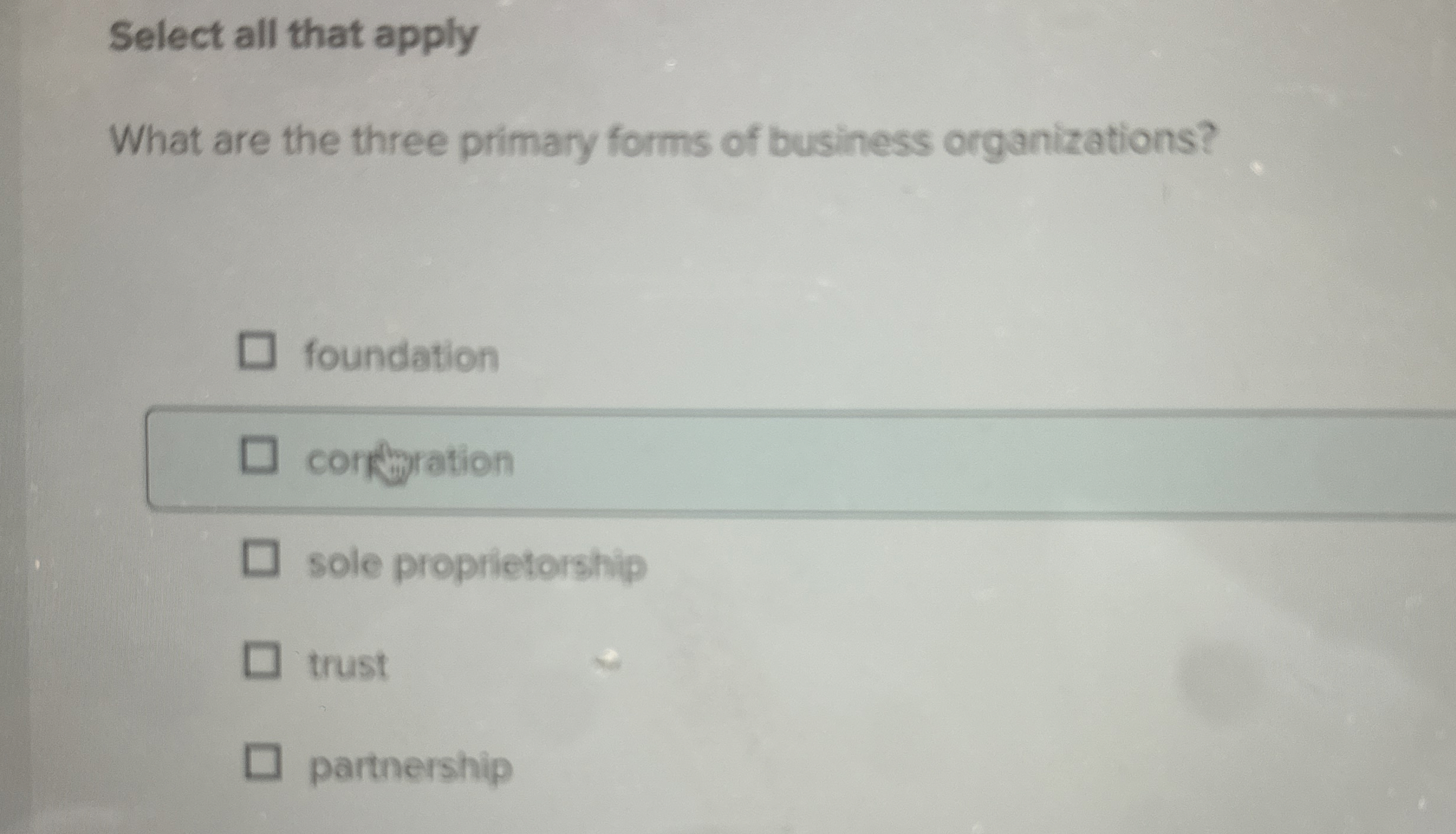  Select all that apply What are the three primary forms of