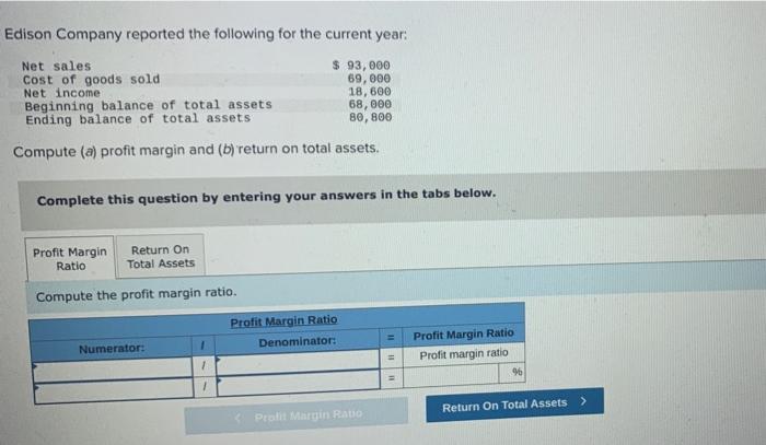 answer in the order shown please Edison Company reported the following for