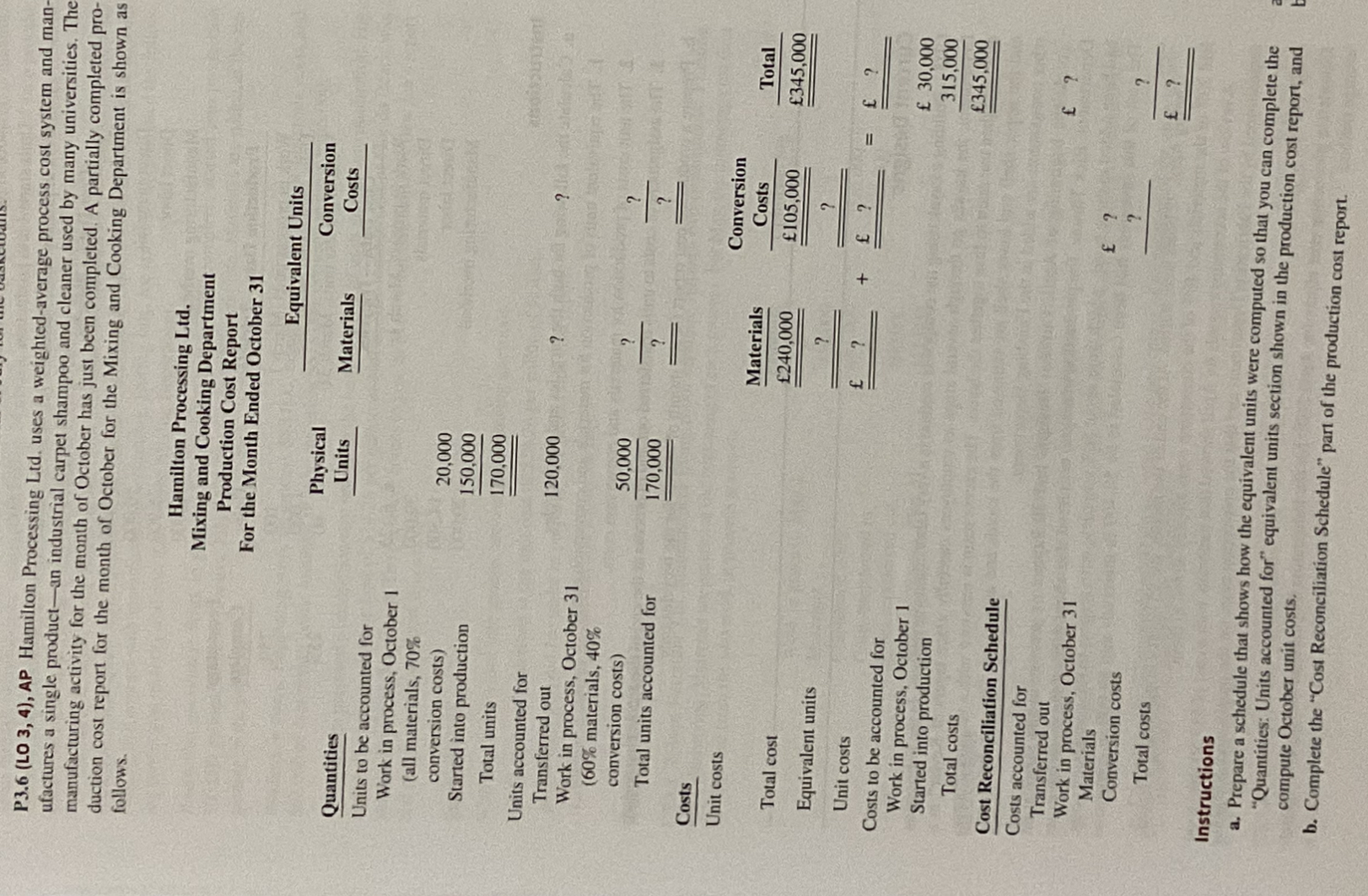 P3.6 (LO 3, 4), AP Hamilton Processing Ltd. uses a weighted-average