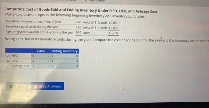 Goods Solut and Ending inventory Under RIfo, uFo and Average Cost Computing