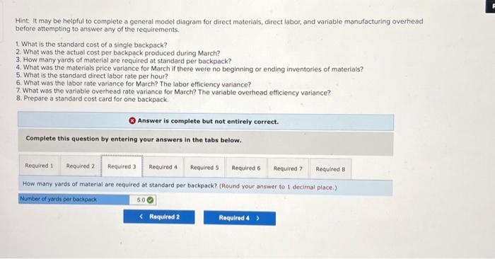 model diagram for direct materials, direct labor, and variable manufacturing overhead before