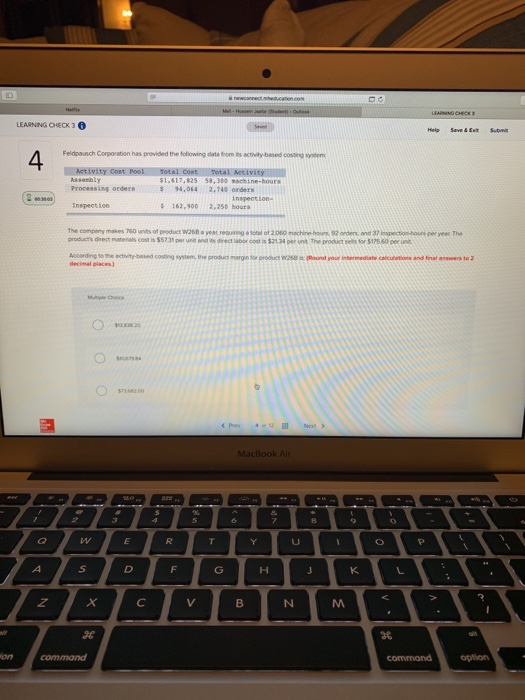  LEARNING CHECK Help Save & Sub Feldaunch Corporation has provided the