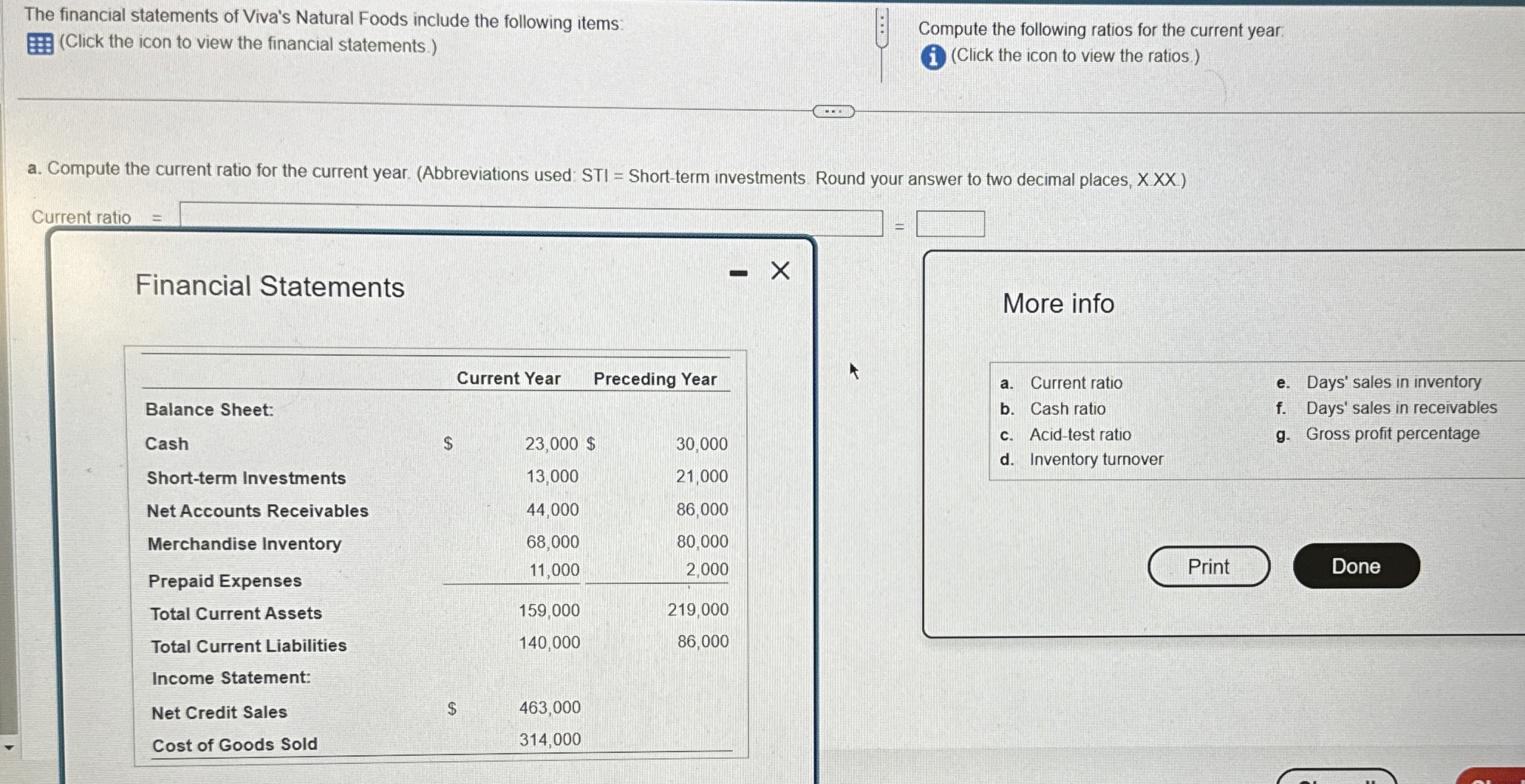  *Please Complete parts A-G!* The financial statements of Viva's Natural Foods