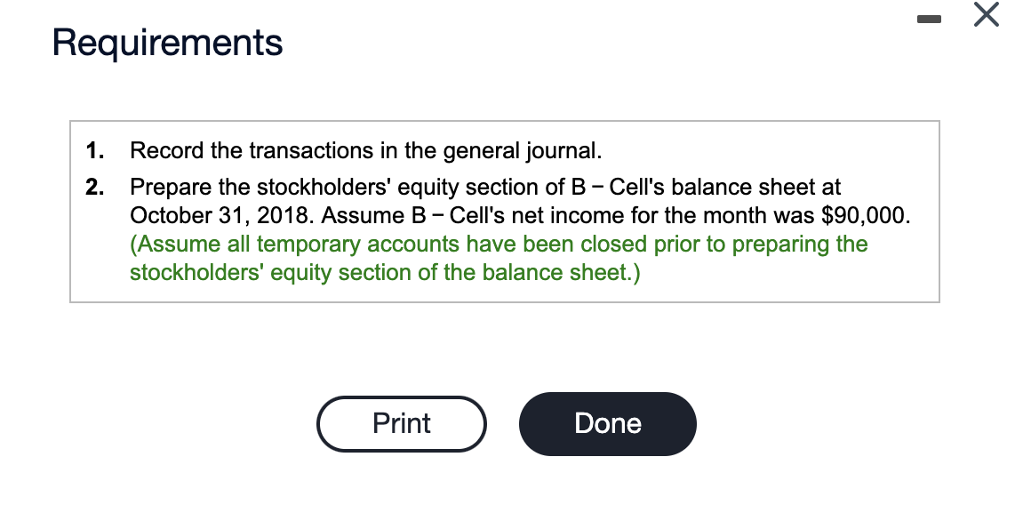 Paid-In Capital shares issued and outstanding Total Stockholders' Equity Requirement 2. Prepare