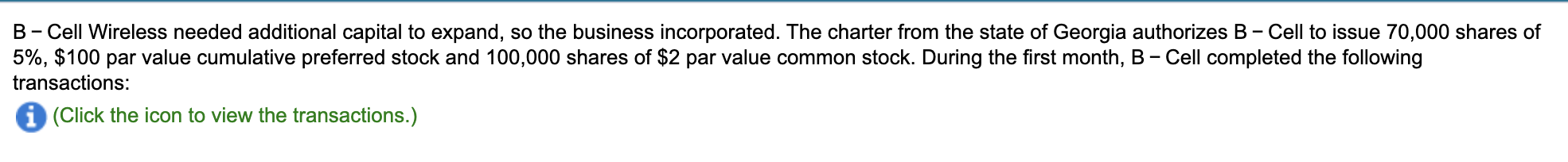 the stockholders' equity section of B - Cell's balance sheet at October