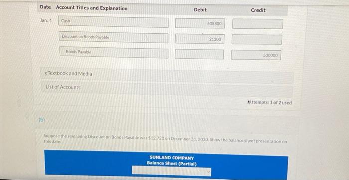  Suppose the remaining oiscount on Bonds Psyable wat \\( \\$ 12,720