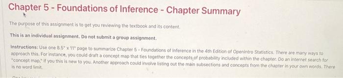  summarie this chapter Chapter 5 - Foundations of Inference - Chapter