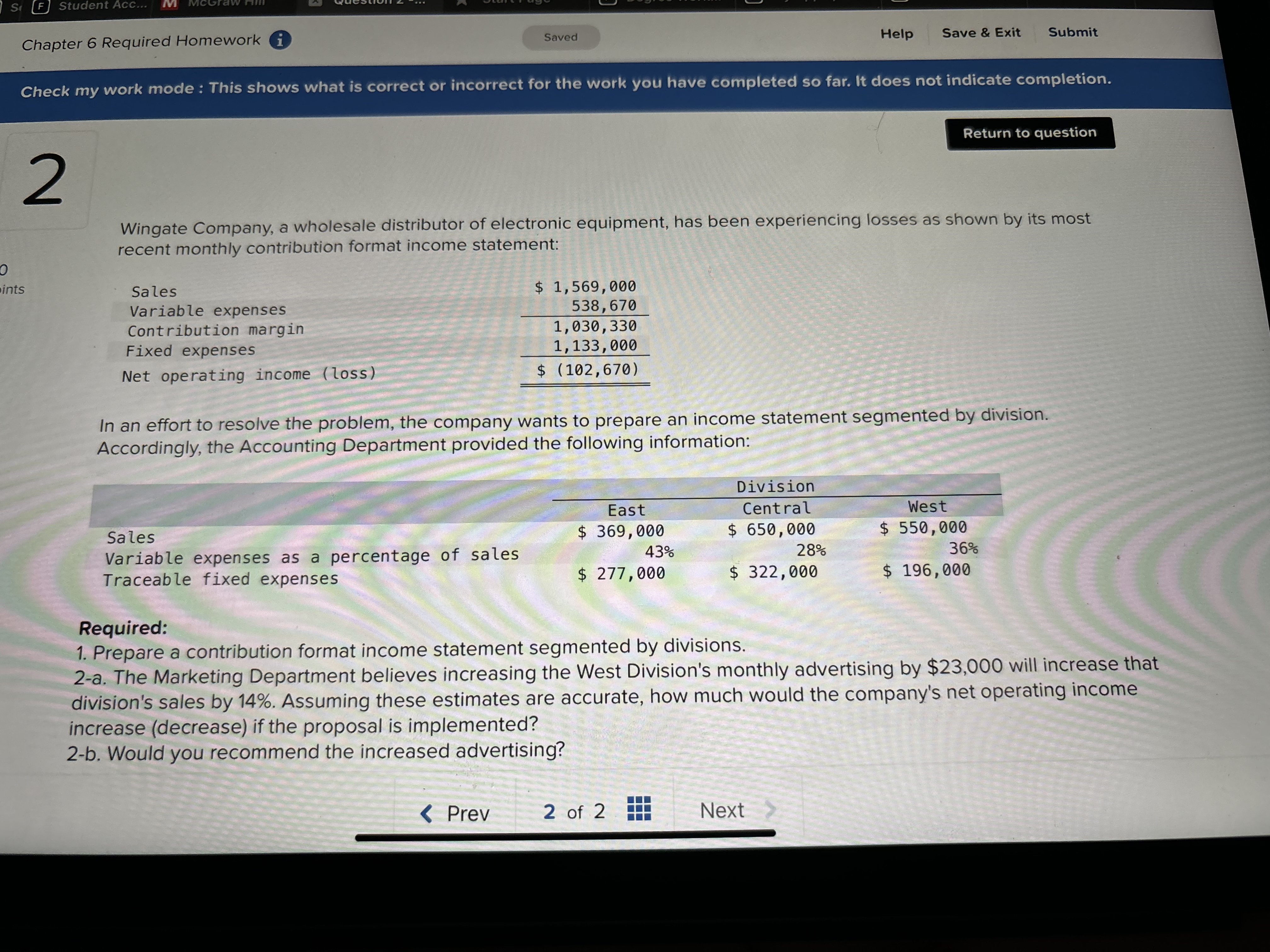 Chapter 6 Required Homework i Saved Help Save & Exit Submit