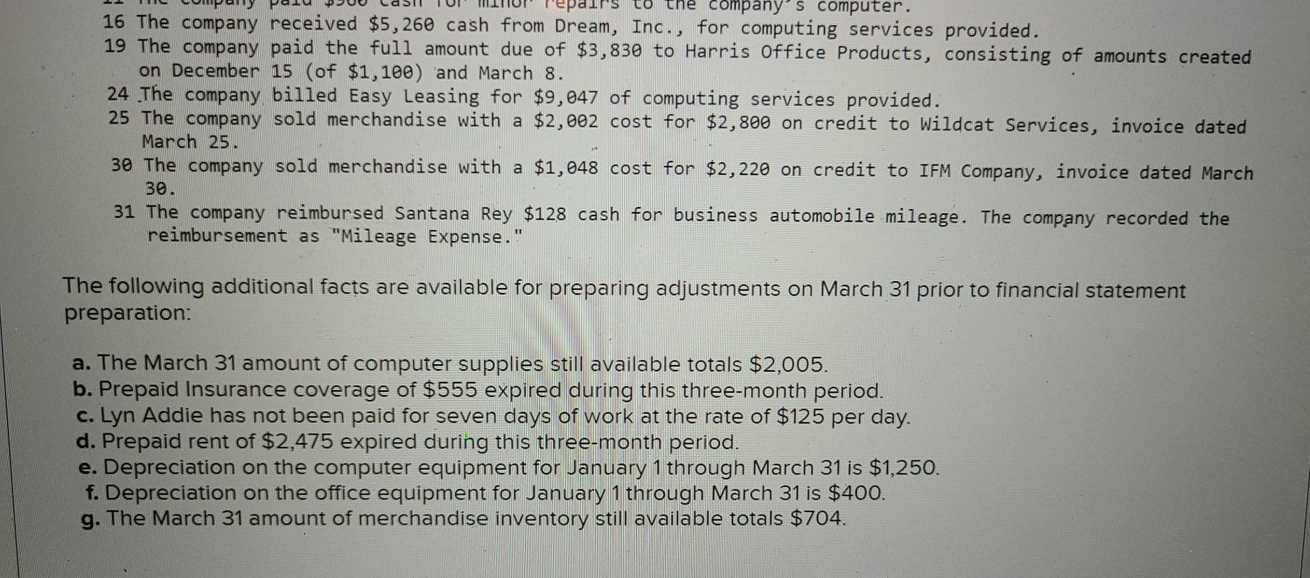 following chart of accounts includes the account number used for each account