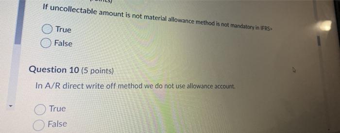  If uncollectable amount is not material allowance method is not mandatory