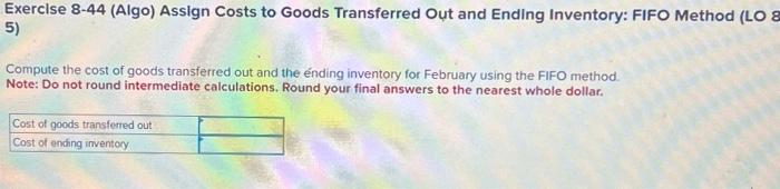 show the following information for February Ouantity informistion is obtained from the