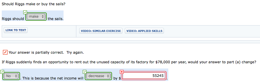 THANK YOU! Exercise 20-7 Riggs Company purchases sails and produces sailboats. It