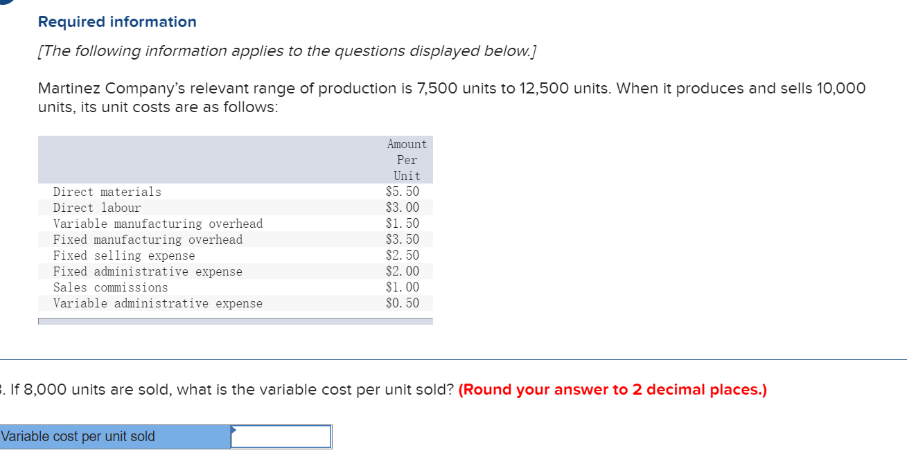  Q2What is the average fixed manufacturing cost per unit? (round your