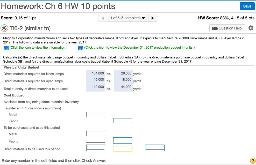 please answer requirement b Homework: Ch 6 HW 10 points Save Score: