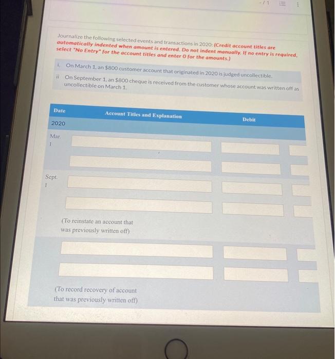 Doubaful Accounts at that time is a debit of \\( \\$ 1,000