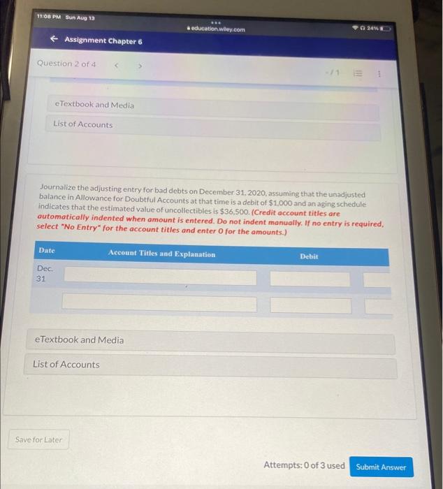 is \\( \\$ 36,500 \\). (Credit accoupt titler are autamatically indented when