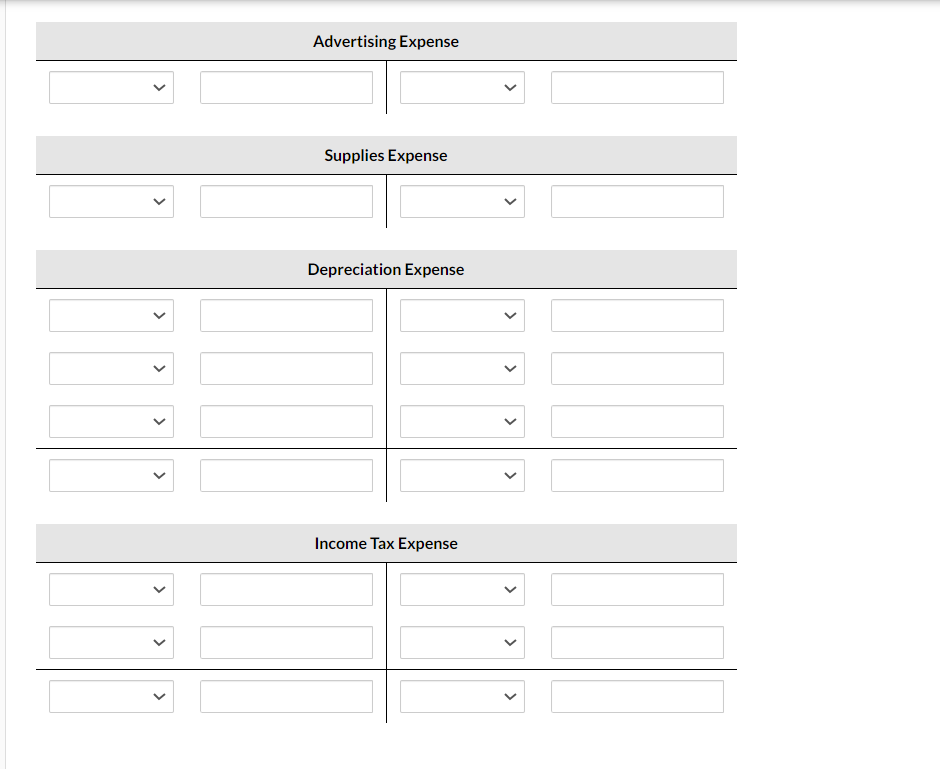 31 Adj. Set up T accounts, enter any opening balances, and post