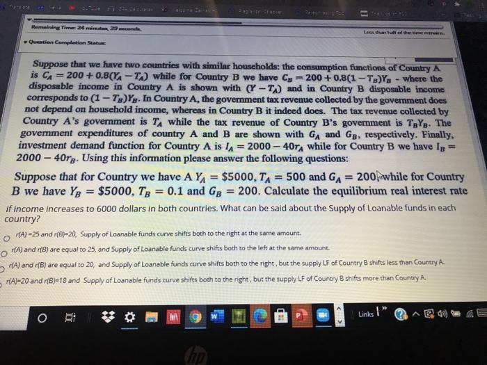  Mari Time: 24 con Question Completion Status Suppose that we have