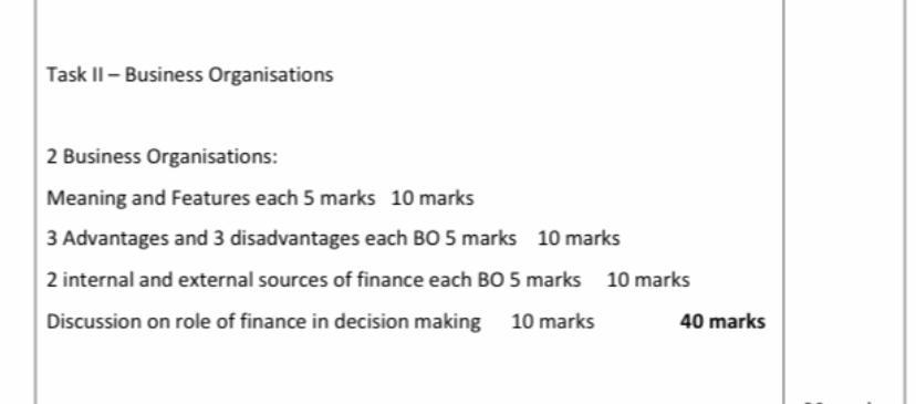  The internal and external sources shall be based on the business