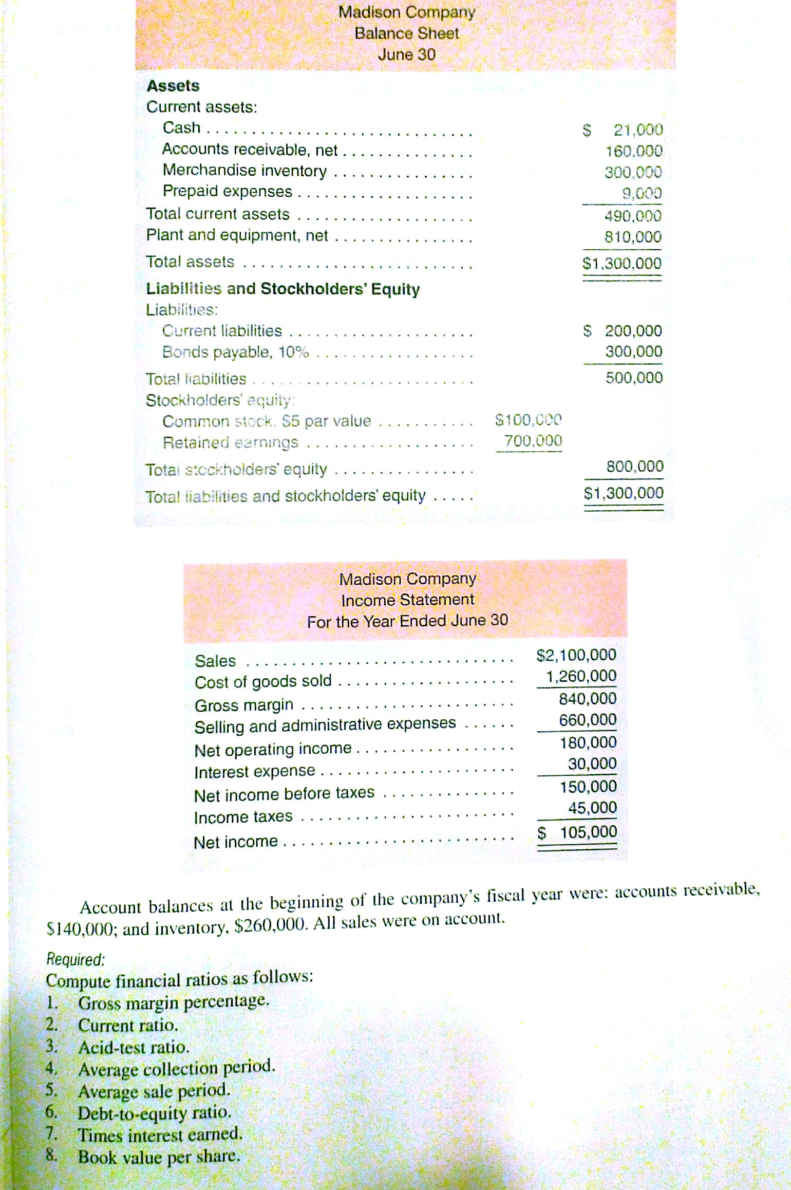 Please show work for steps 1-8 Account balances at the beginning of