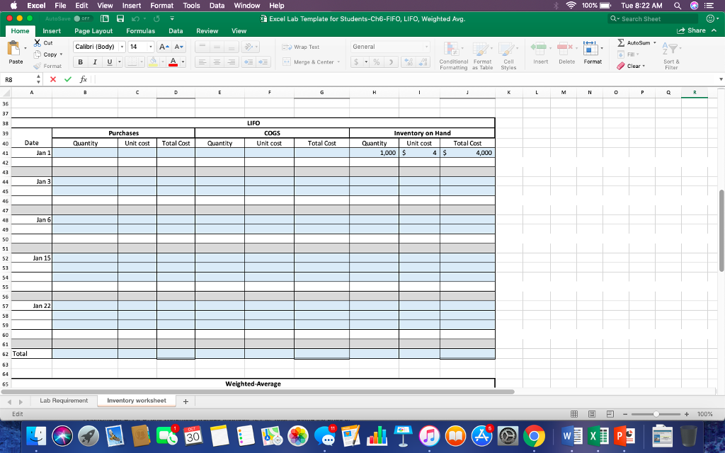 ending merchandise inventory (FIFO inventory record is completed and provided as a
