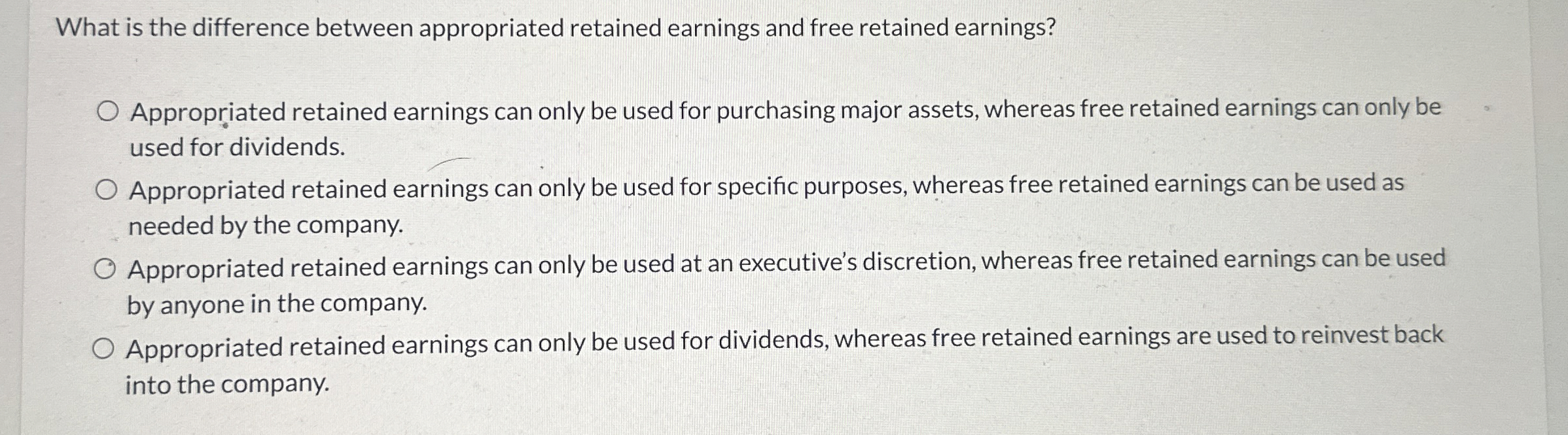  What is the difference between appropriated retained earnings and free retained