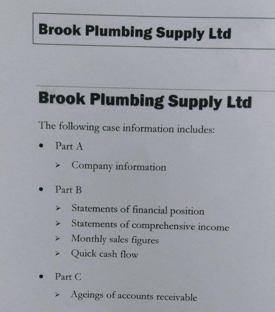  Determine whether there has been a slowdown in Brook Plumbing Supplys