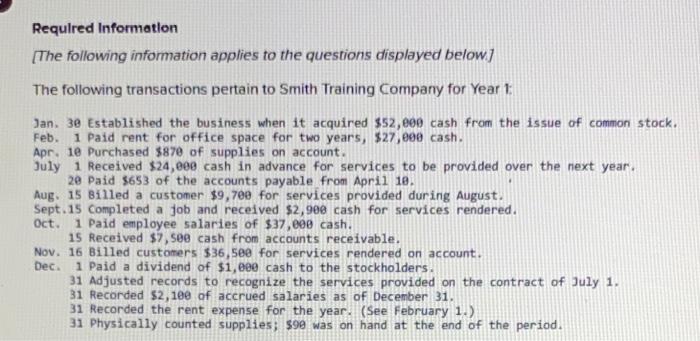 This is due tonight!! please help! Required Information [The following information applies