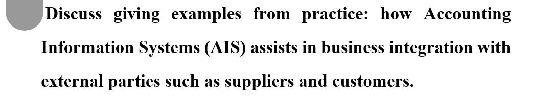  I need only one or two example. I don't need the