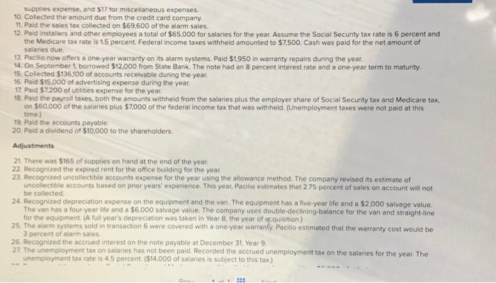 LO 9-1, 9-2, 9-3, 9-4, 9-5, 9-6, 9-7, 9-8 The trial balance