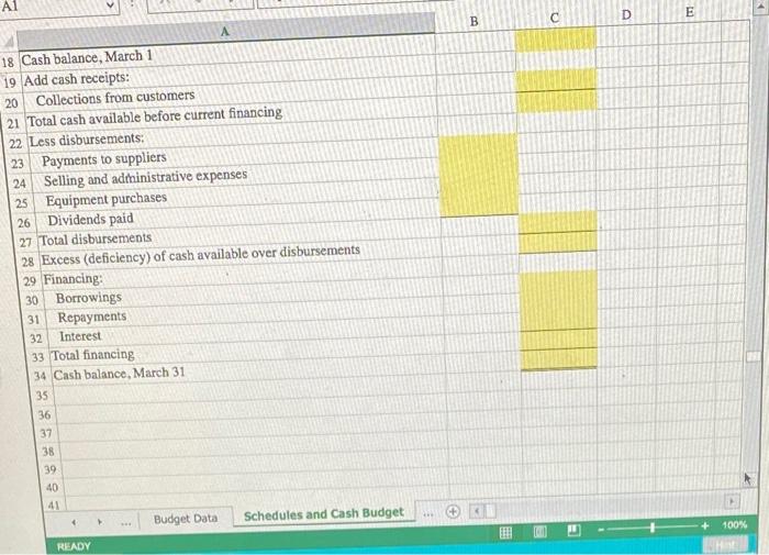Excel Simulation and the Excel functions described below to complete the task.