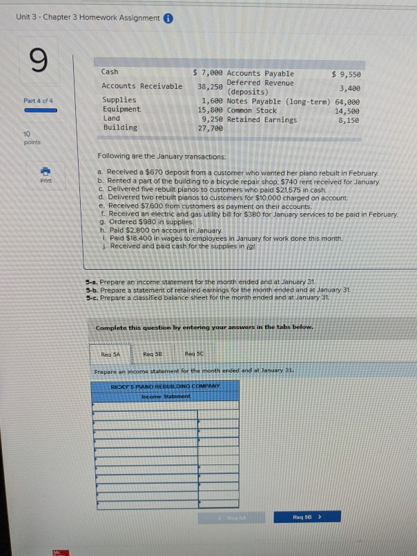  Unit 3 - Chapter 3 Homework Assignment 9 Cash Part 4