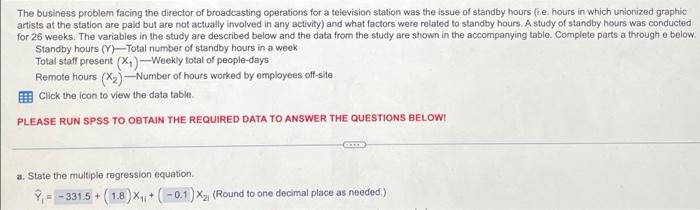 work part d part a The business problem facing the director of