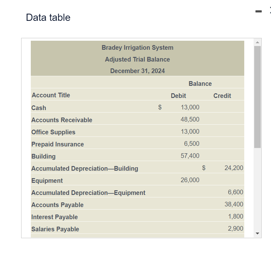 sheet in report form at December 31,2024 . (If a box is
