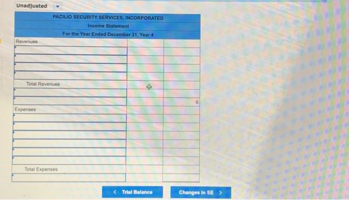 occurred during Year 4: 1. Paid the salaries payable from Year 3.