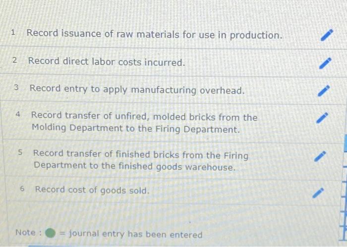 produces bricks in two processing departments-Moiding and Firing. Information relating to the