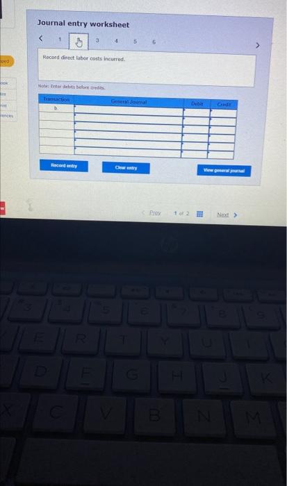 Department, $29,600; and Firing Department, $4,900. b. Direct labor costs incurredi Molding