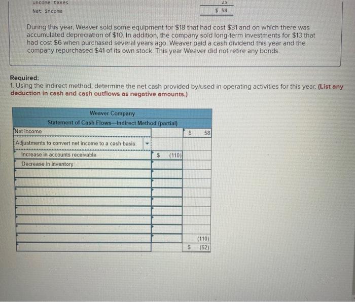 operating activities for this tear. (list any deduction in cash ans cash