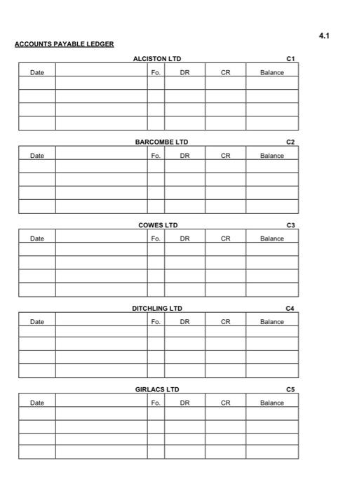 resale from Alciston Ltd, on credit R575. Supplier's invoice 4 Sold goods