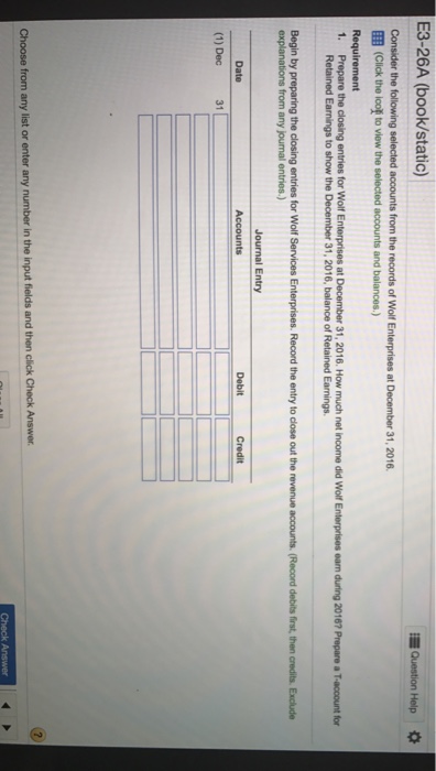  E3-26A (book/static) Accounts (1) Dec 31