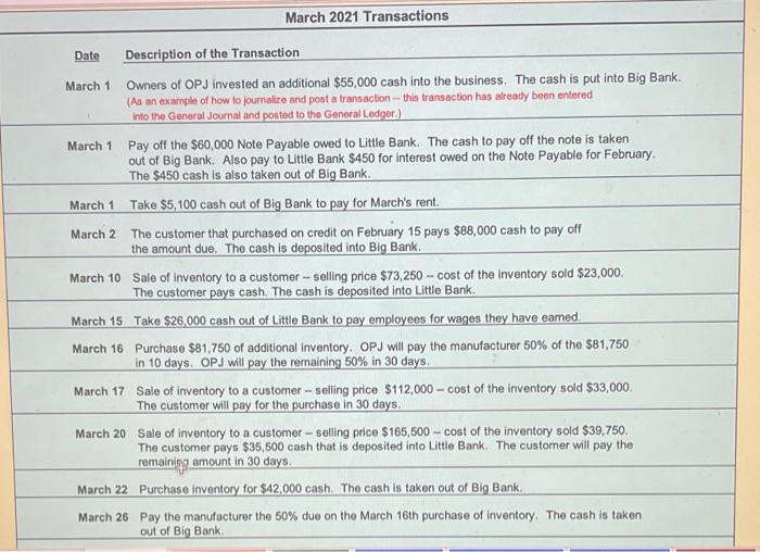  I need help woth the GL Assets March 2021 Transactions Date