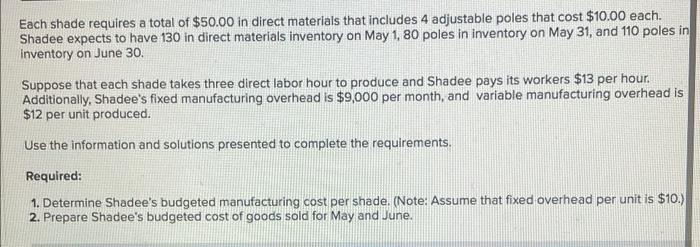 in May and 390 in June. Each shade sells for $136. Shadee's