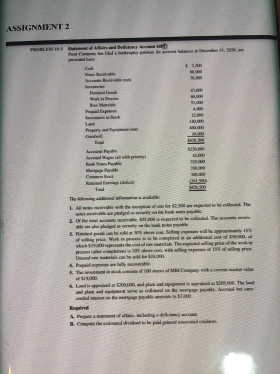 Subject : Advanced Accounting Subject : Advanced Accounting ASSIGNMENT 2 PROLIDE 16.3