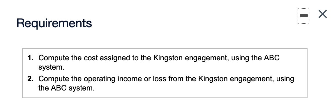 direct labor hour Data Table Allocation Base Kingston Direct labor hours 110