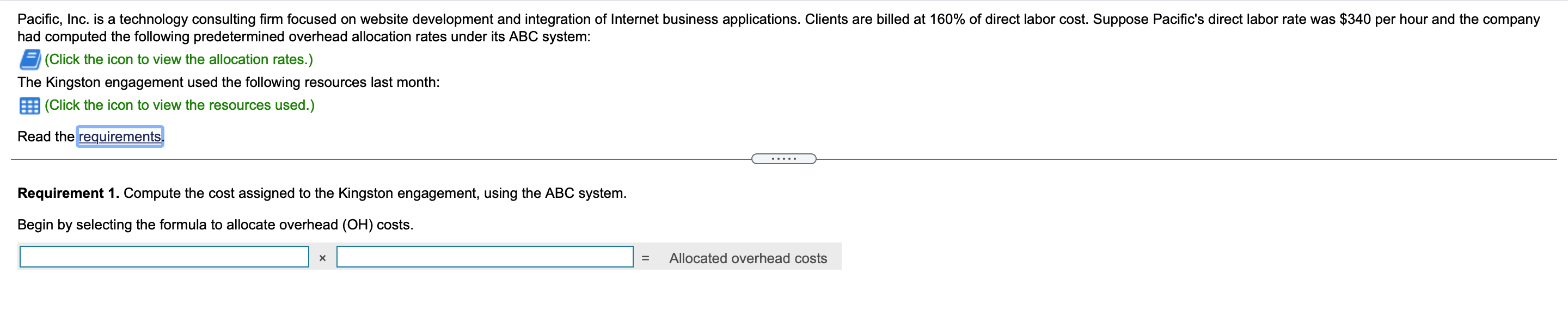 Pages 380 Applications used 65 Requirements 1. Compute the cost assigned to