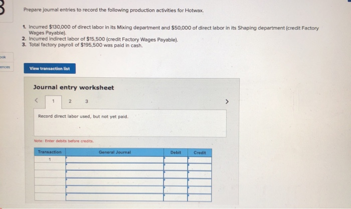 materials for use in production Prepare journal entries to record its purchase