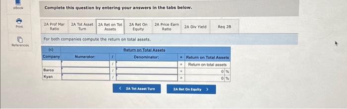 companies compute the (a) profit margin ratio, (b) total asset turnover, (