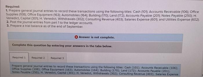 preparing a trial balance LO A1, P1 Business transactions completed by Hannah