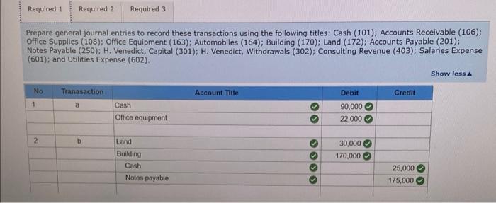 Venedict during the month of September are as follows: a. Venedict invested