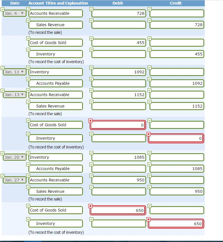el (Part Level Submission) submission) nuary for Teal Company. Teal Company sells